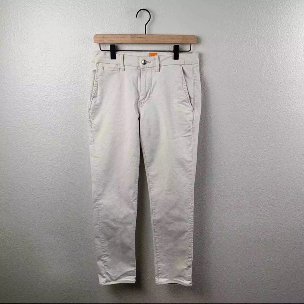 Hugo boss, orange 62 slim fit size 75 cream, colored button, front pants